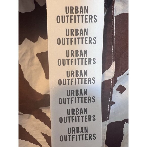 Urban Outfitters BDG Eva Mini Dress XL Brown Tiki Tropical Beach Coastal Neutral - Picture 10 of 12